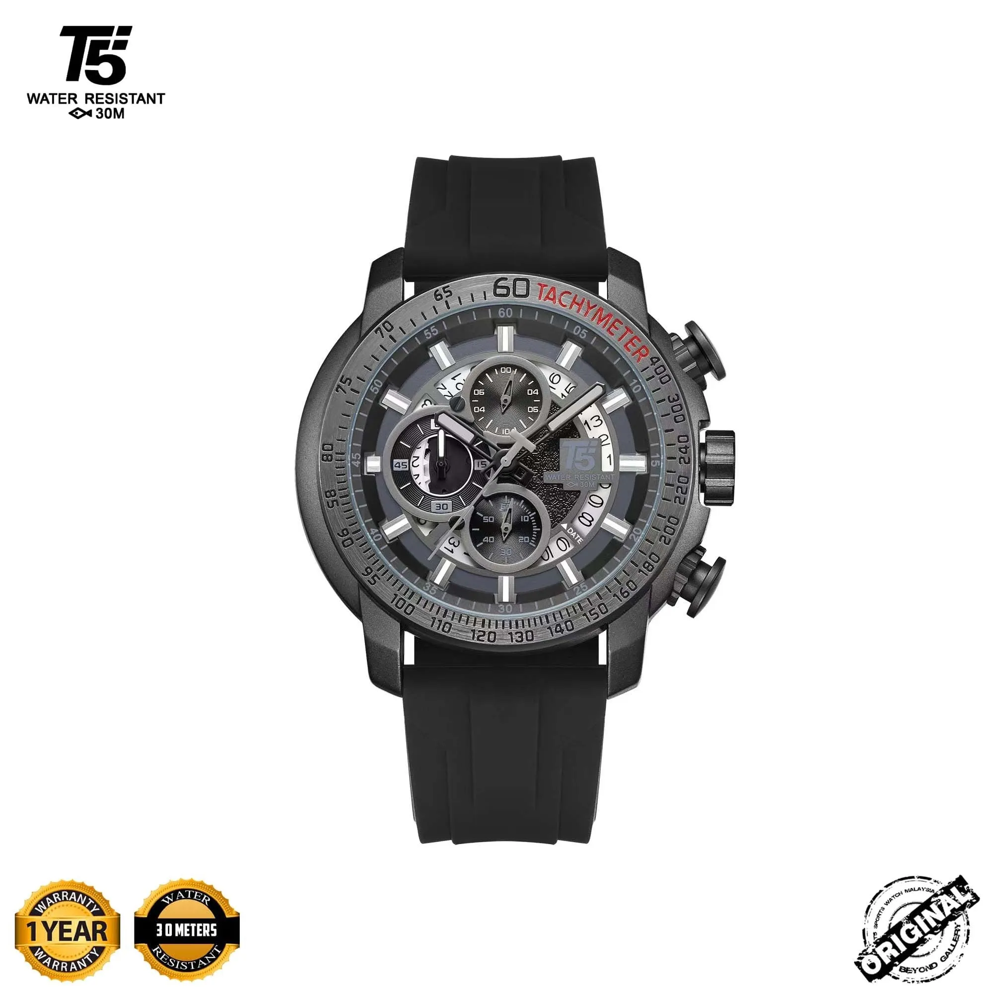 T5 CALIBRE SERIES WATCH-BLK