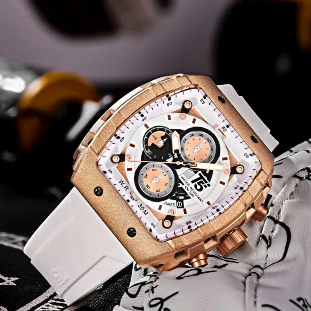 T5 GLIDER SERIES WATCH-WHT