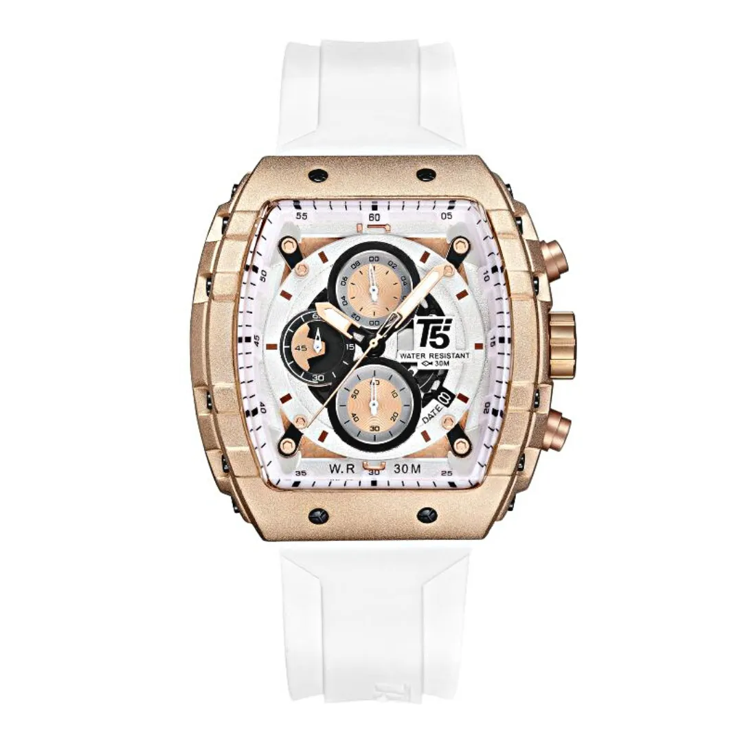 T5 GLIDER SERIES WATCH-WHT