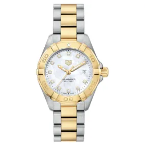 TAG Heuer Aquaracer 27mm Mother of Pearl Diamonds Dial Bi-Colour Quartz Ladies Watch
