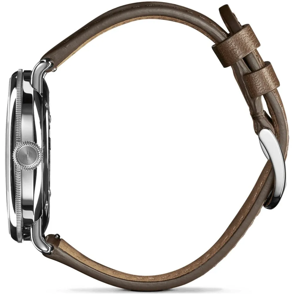 The Canfield Alabaster Dial Brown Leather Watch, 43mm S0120121829