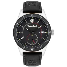 Timberland BOYNTON Men's Analog Watch with Date, Black Leather Strap and Black Dial TBL15948JYTB-02