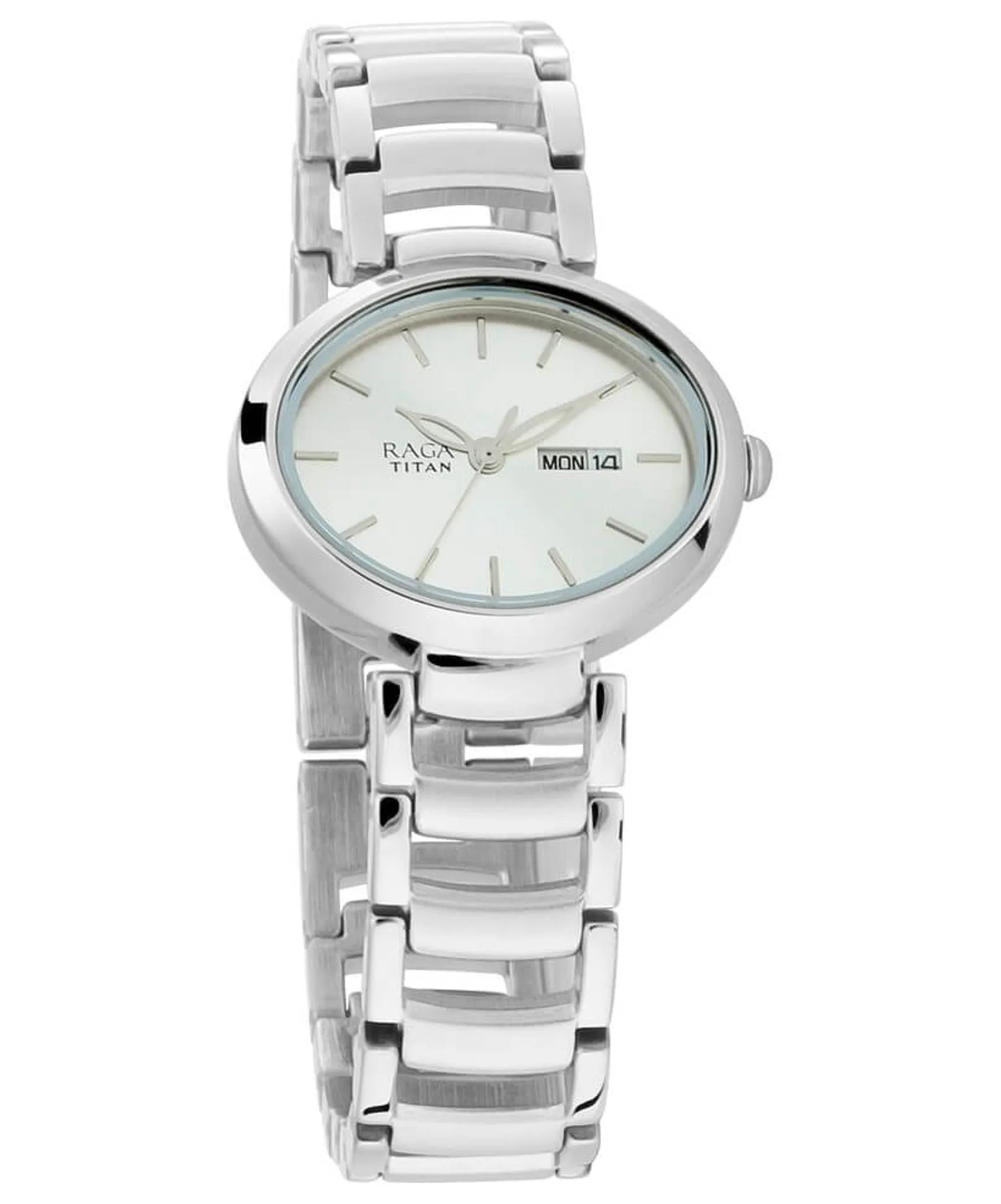 Titan Women's Watch Raga Collection Analog, Silver Dial Silver Stainless Strap, 2620SM01