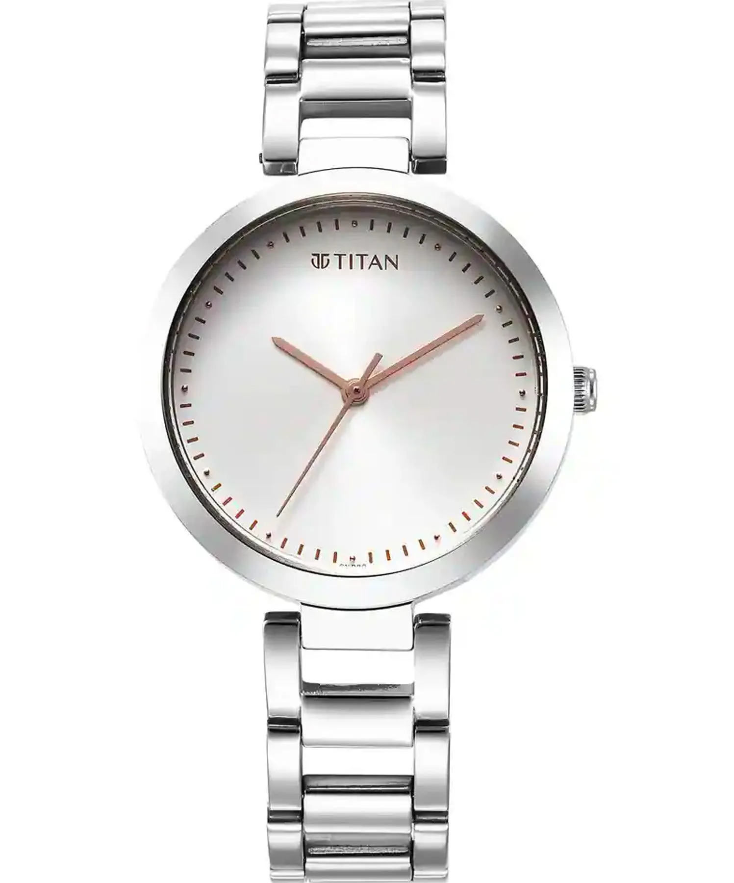Titan Women's Watch Workwear Collection, Silver Dial Silver Stainless Steel Strap, 2480SM12