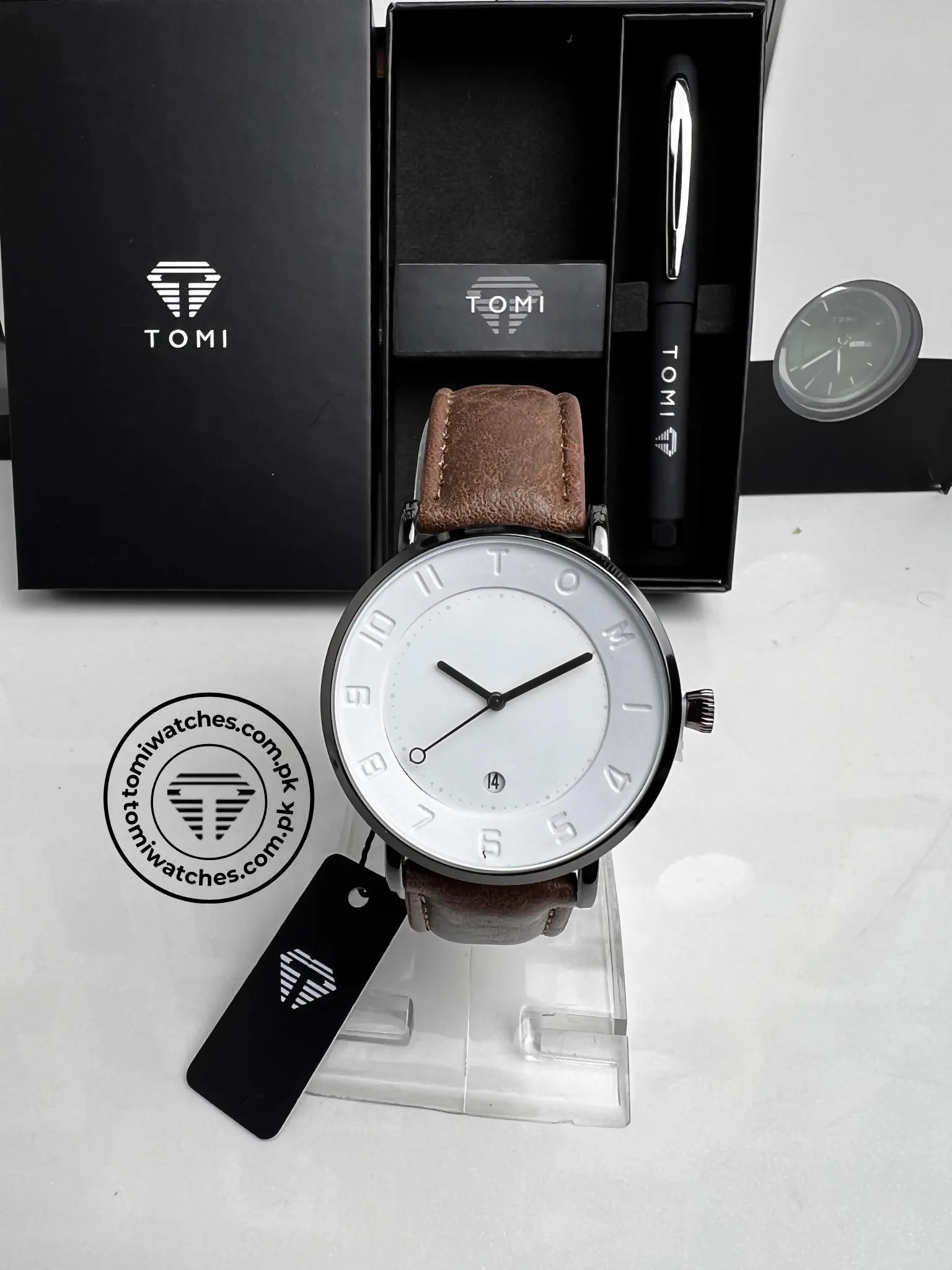 TOMI Men's Watch with Pen Gift Set T-085