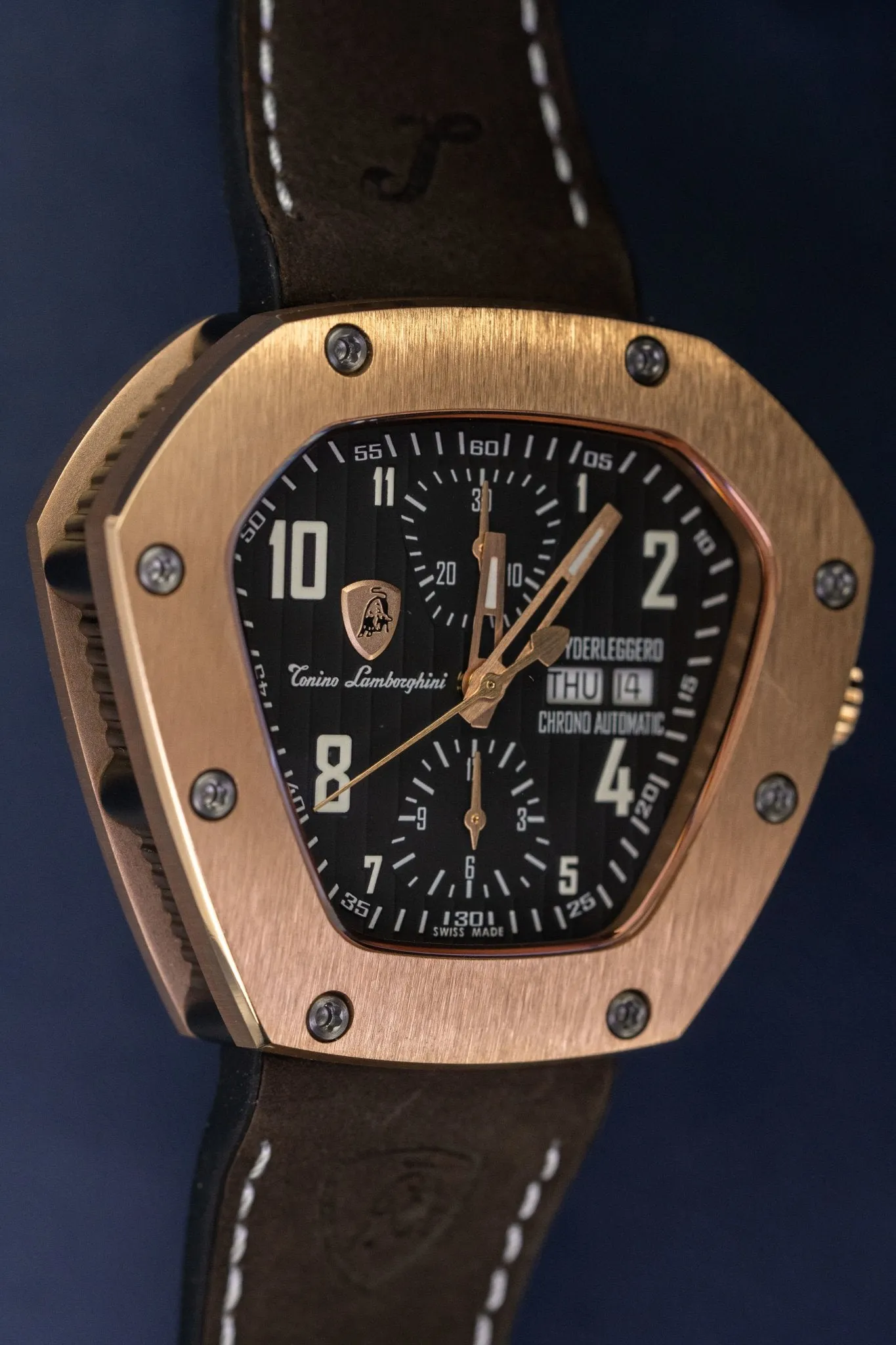 Tonino Lamborghini Spyderleggero Chronograph Watch Day Date IP Rose Gold TLF-T07-5