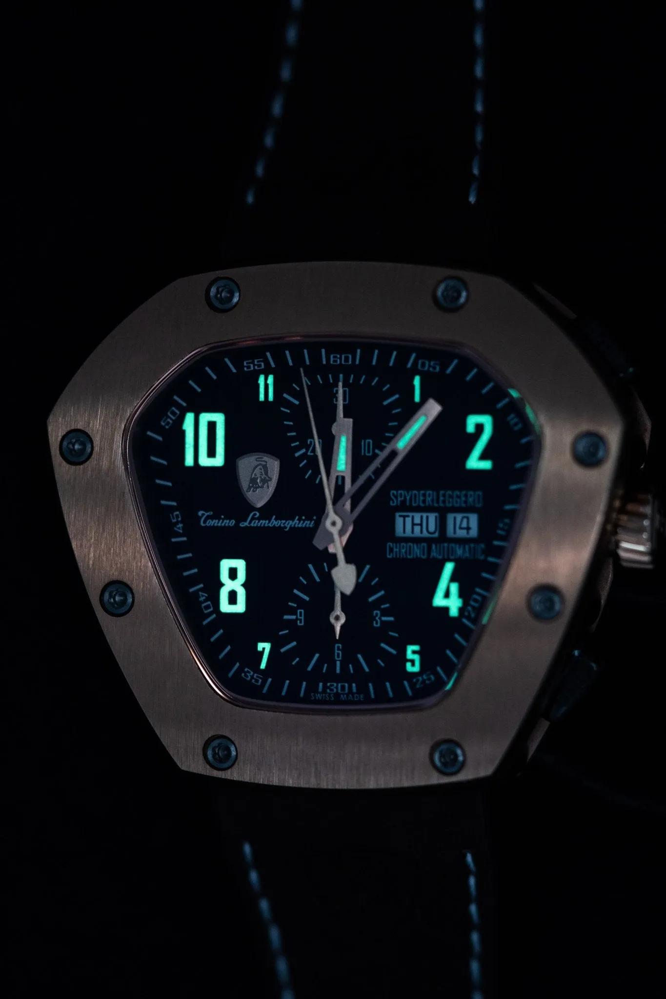 Tonino Lamborghini Spyderleggero Chronograph Watch Day Date IP Rose Gold TLF-T07-5