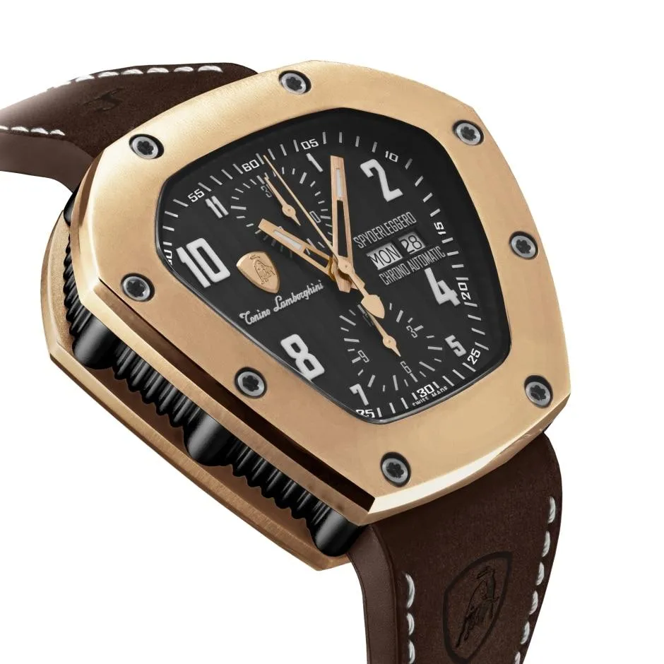 Tonino Lamborghini Spyderleggero Chronograph Watch Day Date IP Rose Gold TLF-T07-5