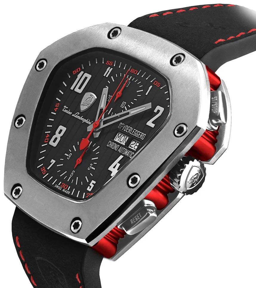 Tonino LambORSghini Watch Spyderleggero Chrono Titanium Red