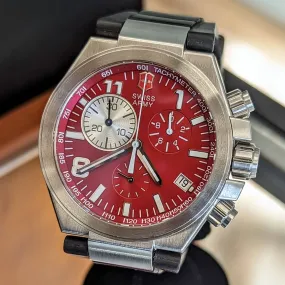 VICTORINOX Swiss Army Convoy Chronograph Watch Ref. 241159 Red Dial Stainless Steel Wristwatch