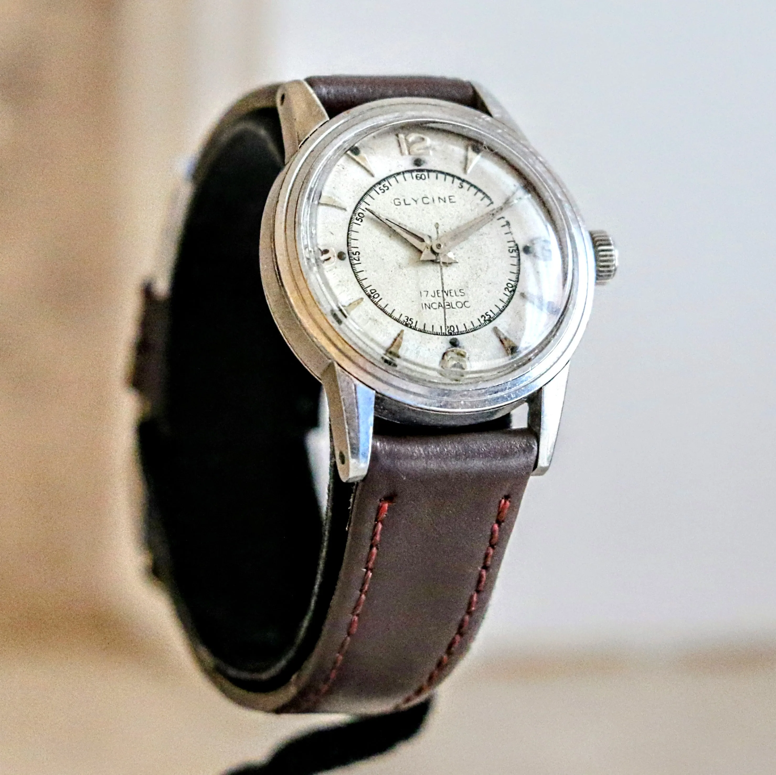 Vintage GLYCINE Doctors Watch Style 17 Jewels FELSA 465 Swiss Made Wristwatch