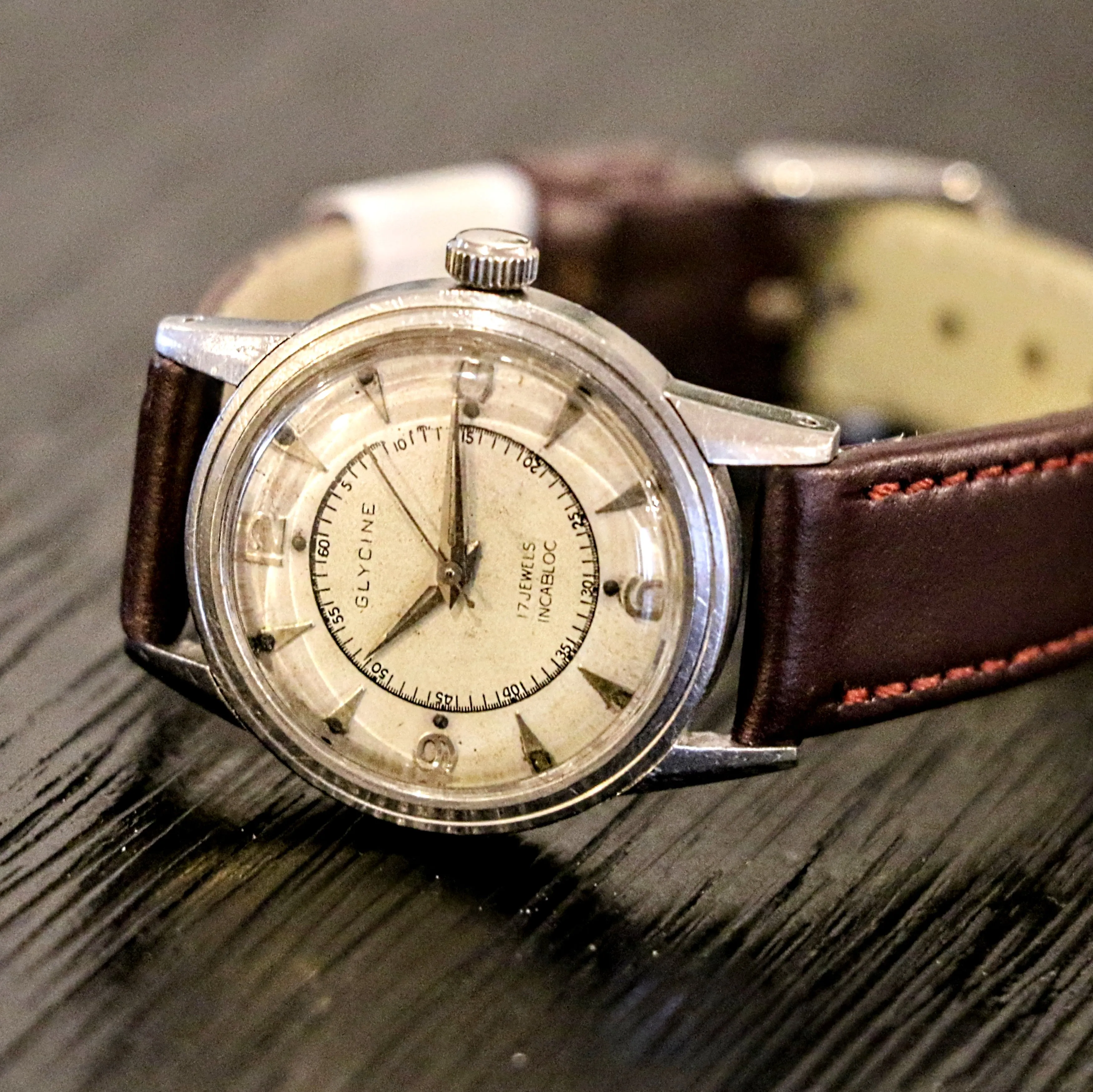 Vintage GLYCINE Doctors Watch Style 17 Jewels FELSA 465 Swiss Made Wristwatch