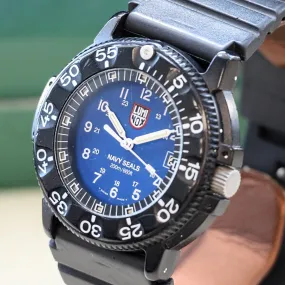 Vintage LUMINOX Navy Seals Watch 200m/660ft Blue Dial Date Indicator Wristwatch