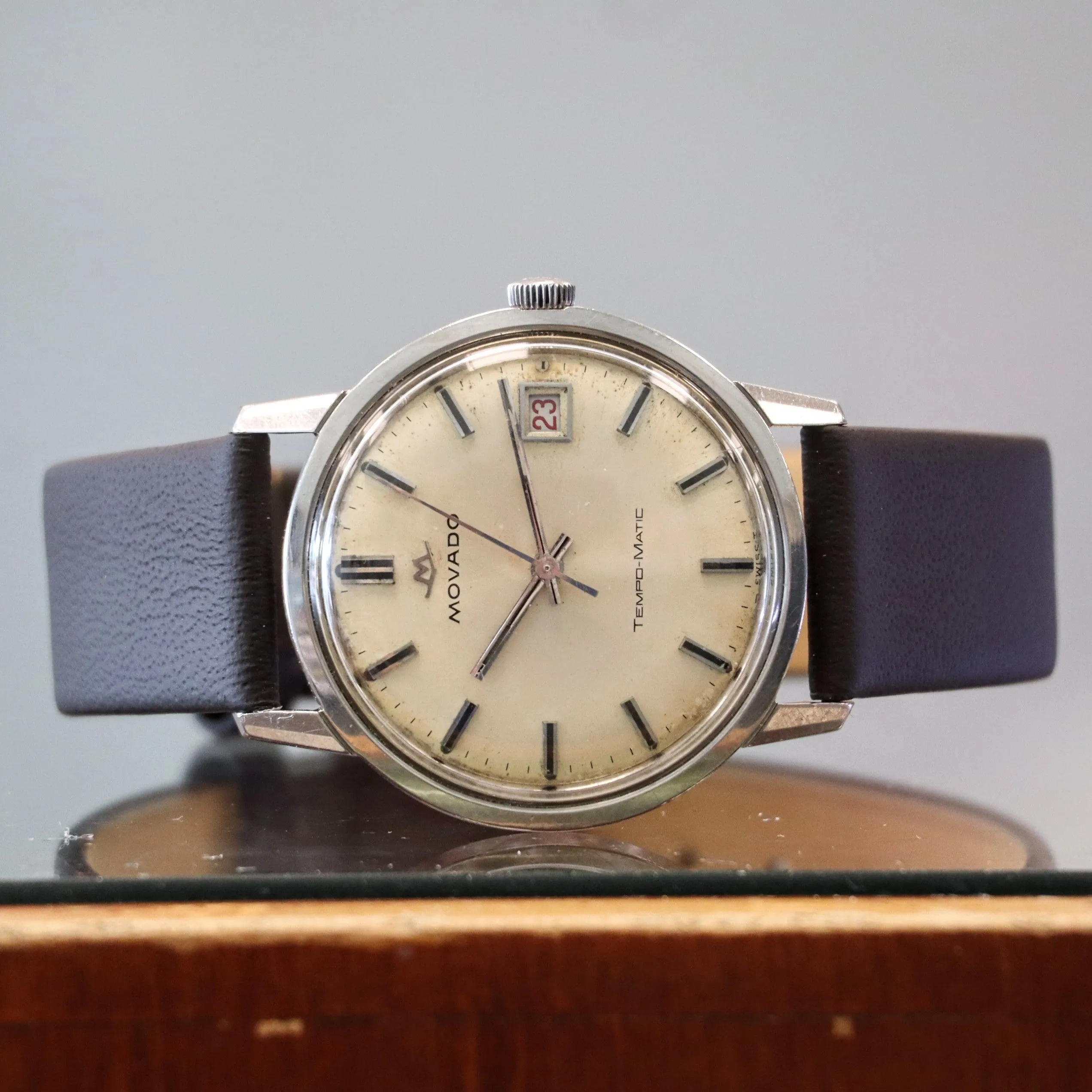 Vintage MOVADO Tempo-Matic Watch 25 Jewels Cal. 608 Sub-Sea Automatic Date Wristwatch