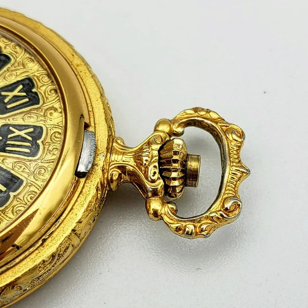 Vintage SHEFFIELD Ladies Pocket Watch Swiss Caliber EB 8800 Floral Enamel Case