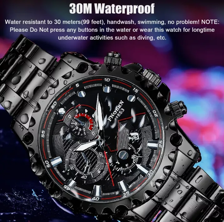 Waterproof Men's Watch Classic Stainless Steel Quartz Luminous Luxury Wristwatch