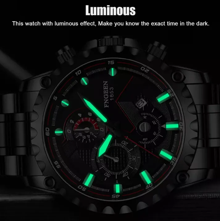 Waterproof Men's Watch Classic Stainless Steel Quartz Luminous Luxury Wristwatch