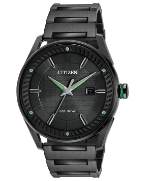 Weekender Eco-Drive Watch Black with Green Accents by Citizen