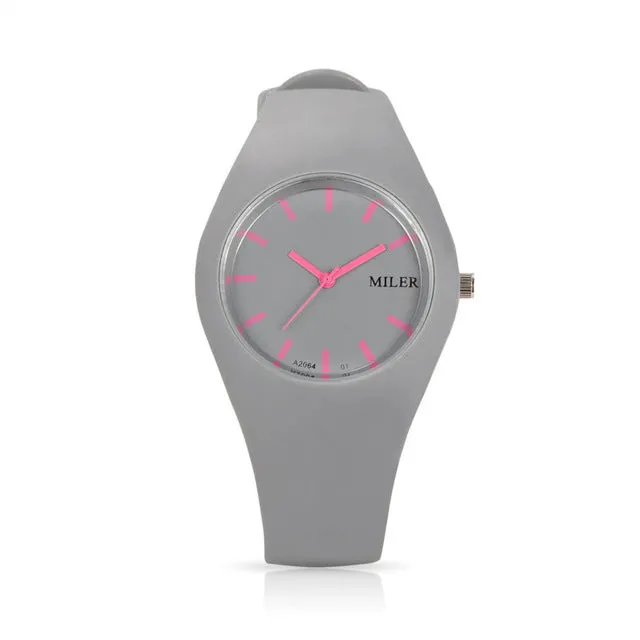Women Silicone Band Sport Watch Fashion Brand MILER Colorful Quartz Bracelets Watches Relogio Feminino