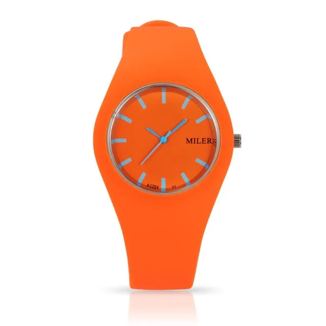 Women Silicone Band Sport Watch Fashion Brand MILER Colorful Quartz Bracelets Watches Relogio Feminino