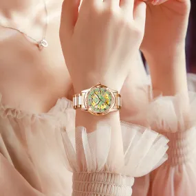 Women's Hollow Stainless Steel Mechanical Automatic Self-wind Watch