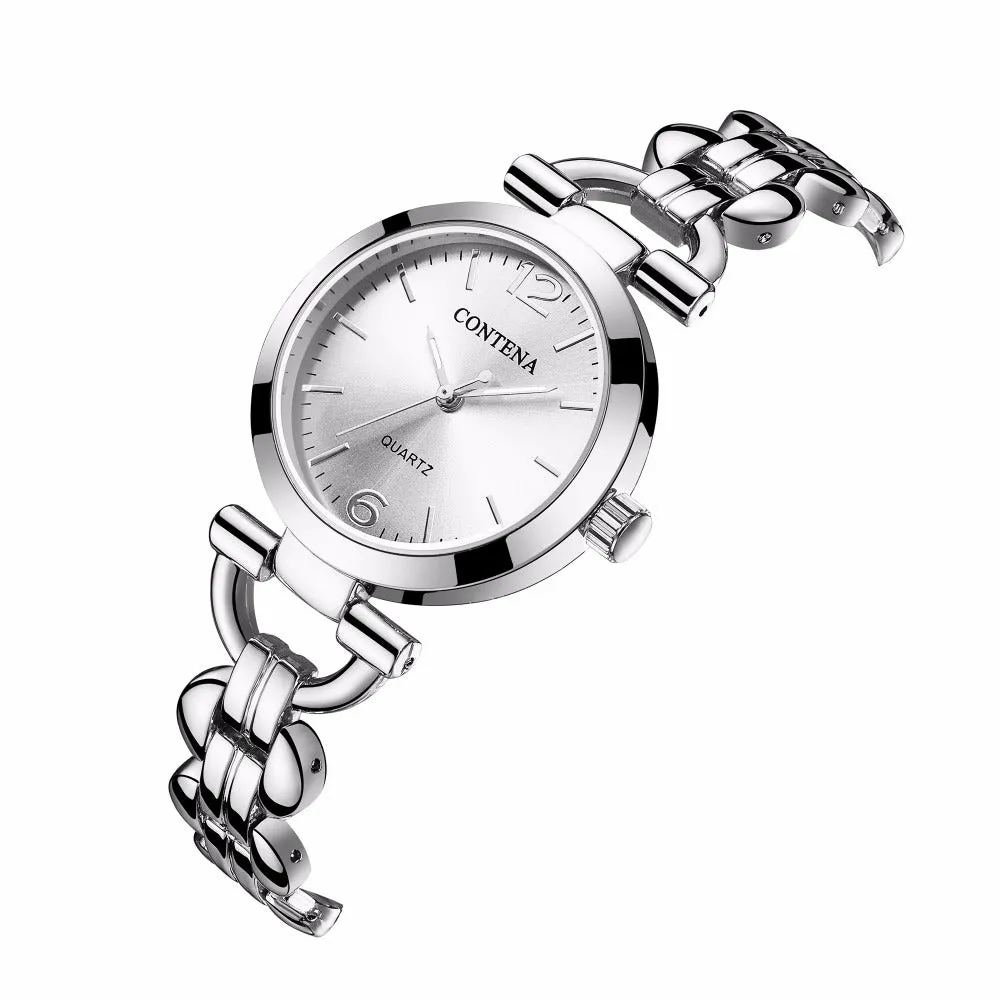 Women's Retro Casual Fashion Stainless Steel Quartz Bracelet Wristwatch