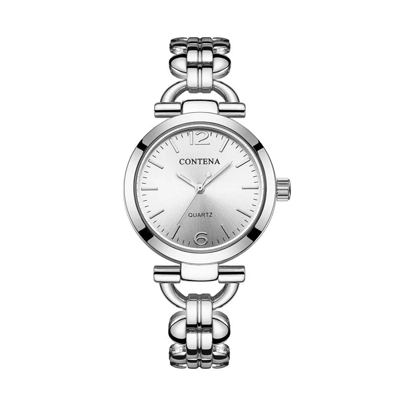 Women's Retro Casual Fashion Stainless Steel Quartz Bracelet Wristwatch
