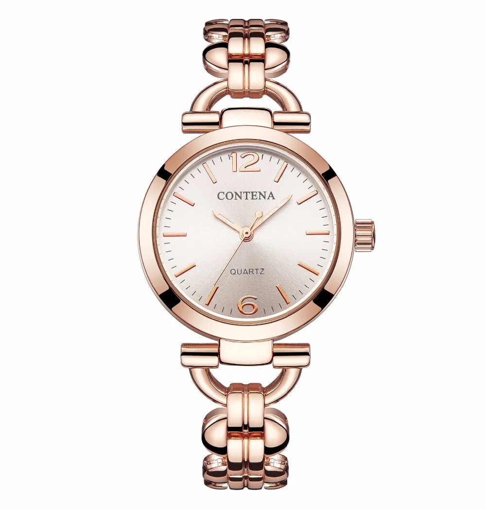 Women's Retro Casual Fashion Stainless Steel Quartz Bracelet Wristwatch