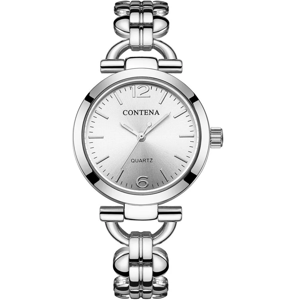 Women's Retro Casual Fashion Stainless Steel Quartz Bracelet Wristwatch