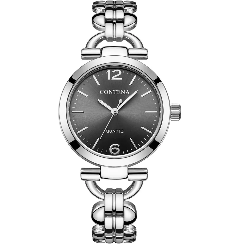 Women's Retro Casual Fashion Stainless Steel Quartz Bracelet Wristwatch