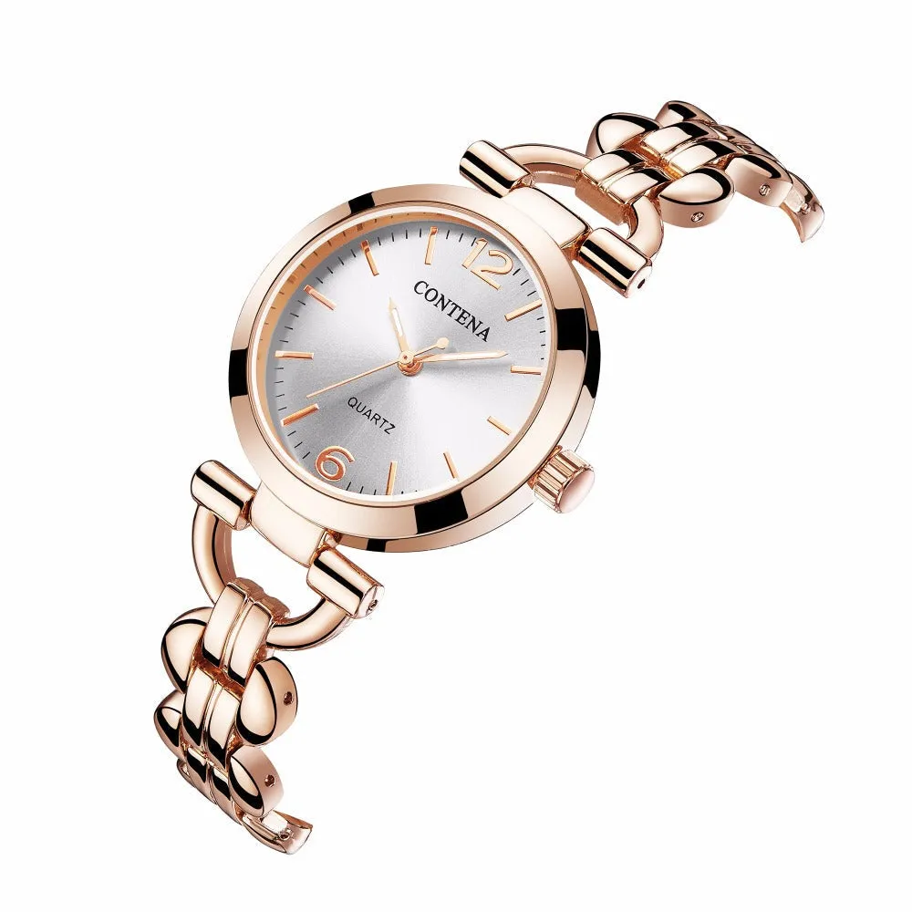 Women's Retro Casual Fashion Stainless Steel Quartz Bracelet Wristwatch