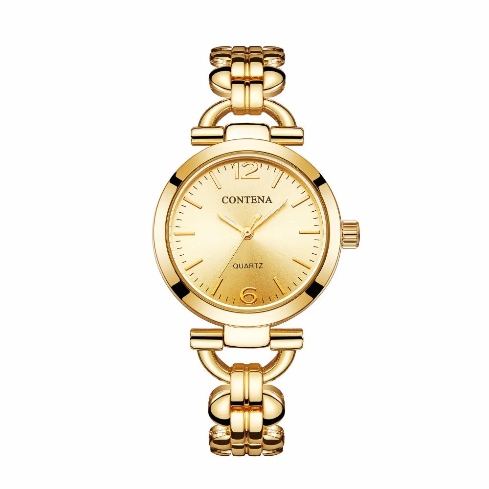 Women's Retro Casual Fashion Stainless Steel Quartz Bracelet Wristwatch