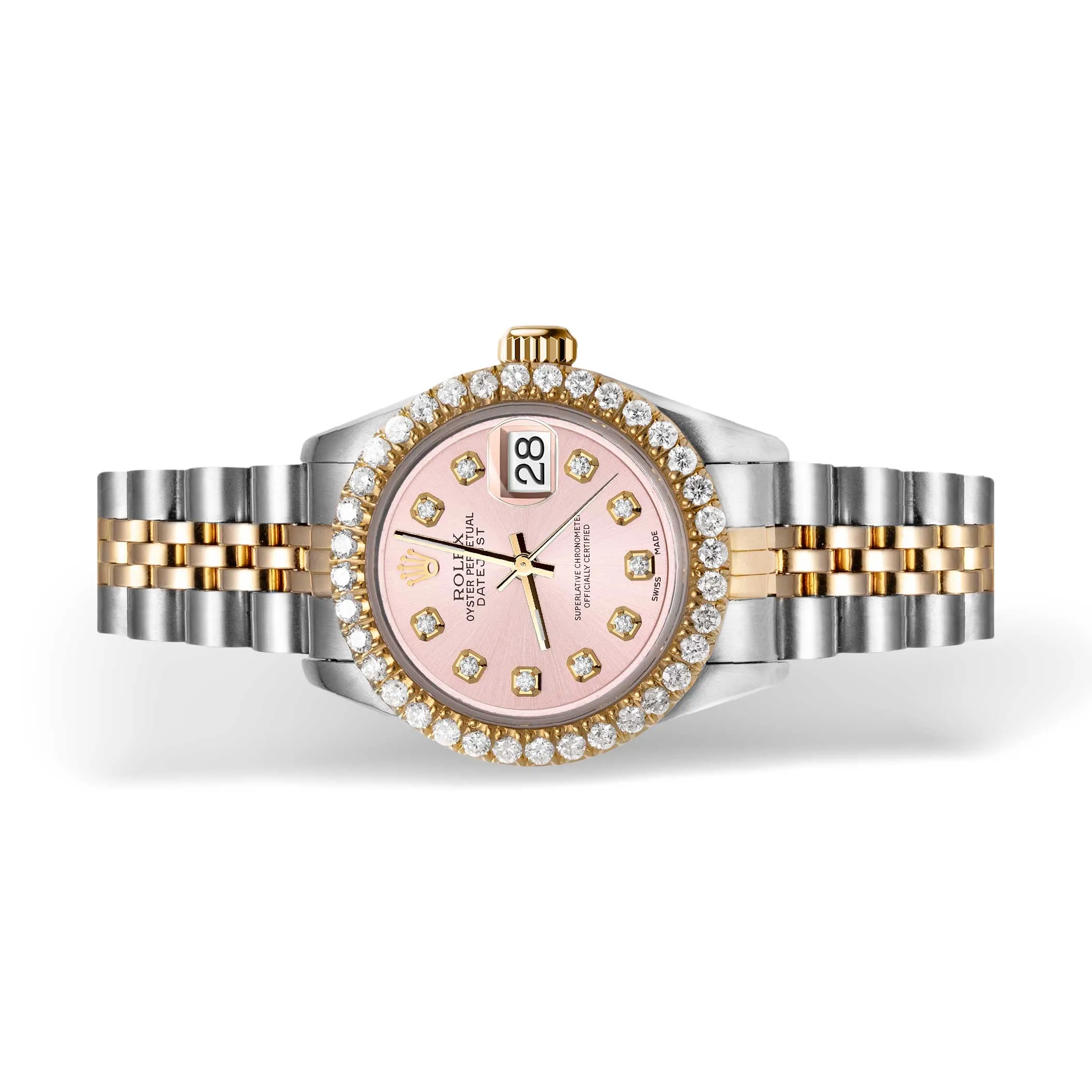 Women's Rolex Datejust Diamond Bezel Watch 26mm Pink Dial | 1.25ct