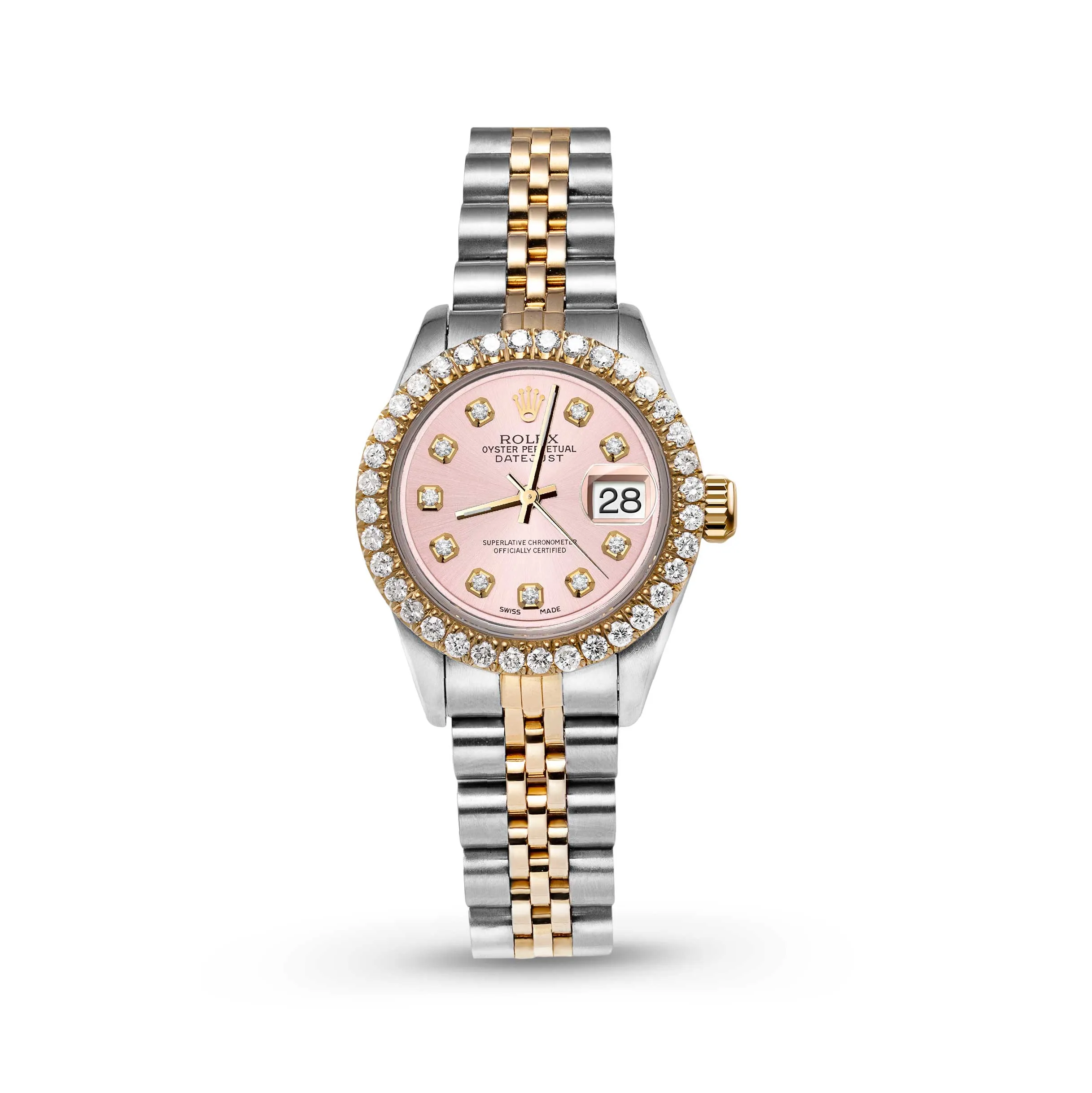 Women's Rolex Datejust Diamond Bezel Watch 26mm Pink Dial | 1.25ct