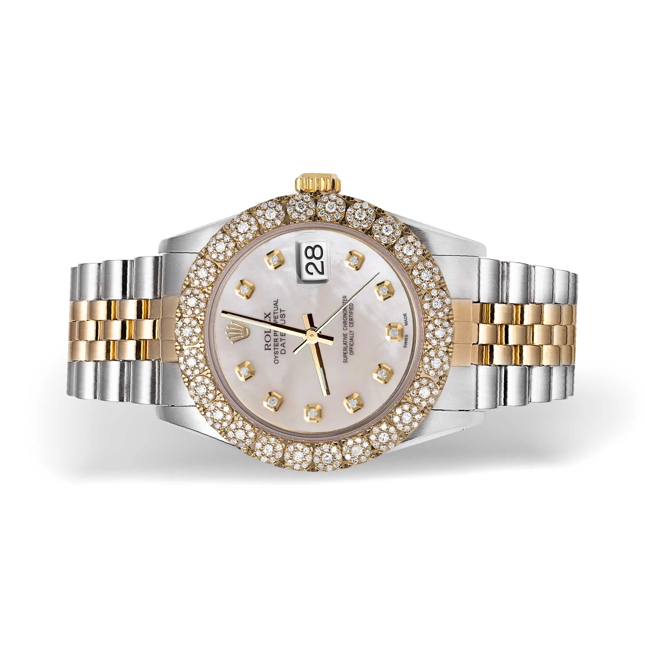 Women's Rolex Datejust Diamond Bezel Watch 36mm Mother of Pearl Dial | 2.20ct
