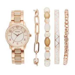 Women's Rose Gold Watch Set