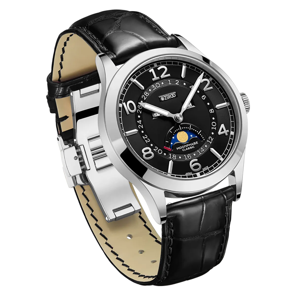 ZEROO C2 THE VIRGO CLASSIC MOONPHASEQUARTZ WATCH FOR GENTS - ZC002SBK
